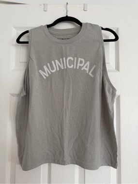 Municipal Light Gray Logo Muscle Tee
